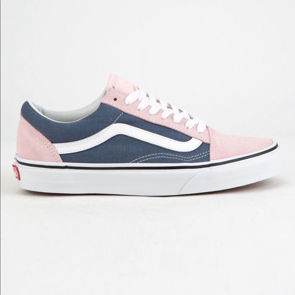 Chalk Pink and Indigo Blue Vans